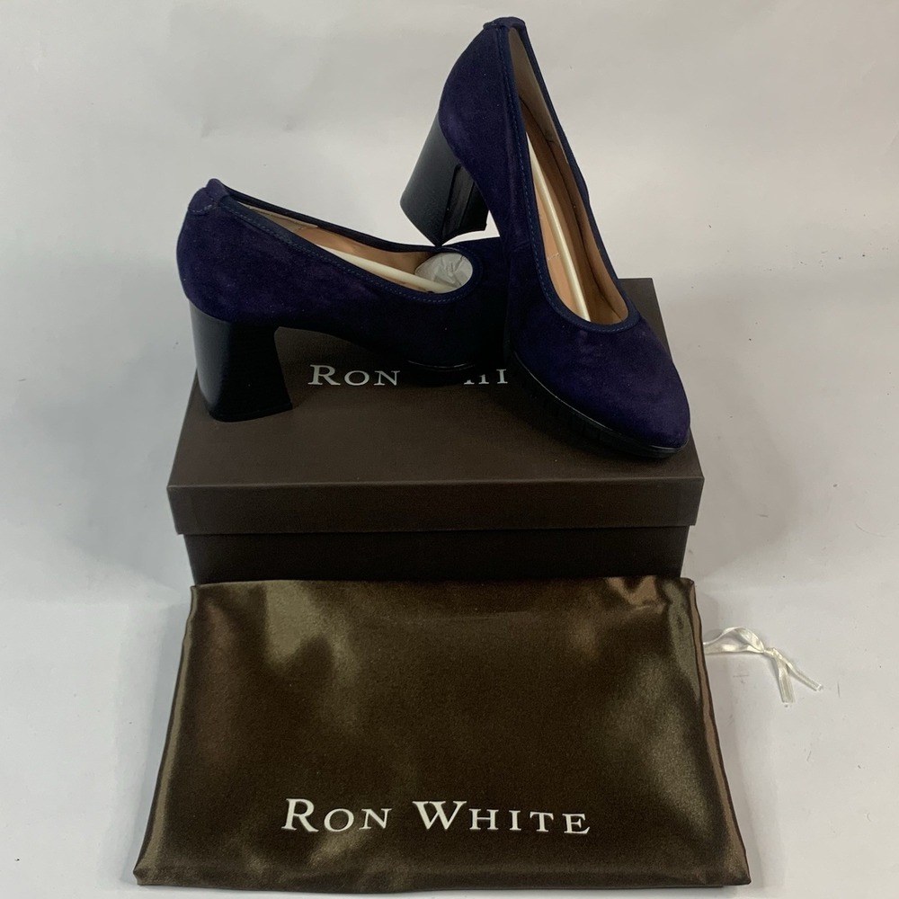 Ron White Fallona All-Day Suede Pumps Dark Jeans SDE‎ Size 7.5/8 (EUR 38)
